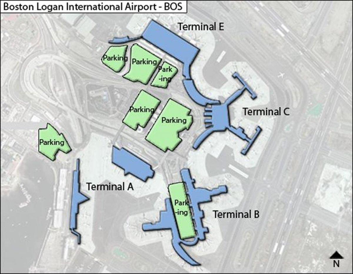 карта на Бостон аеродром Логан