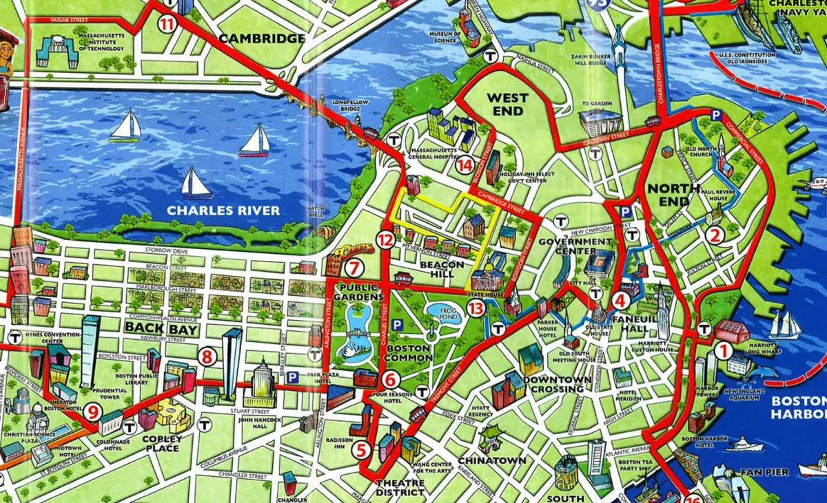 туристичка карта на Бостон