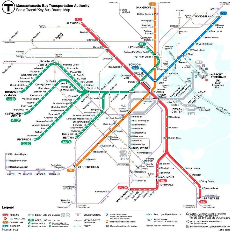 карта на MBTA
