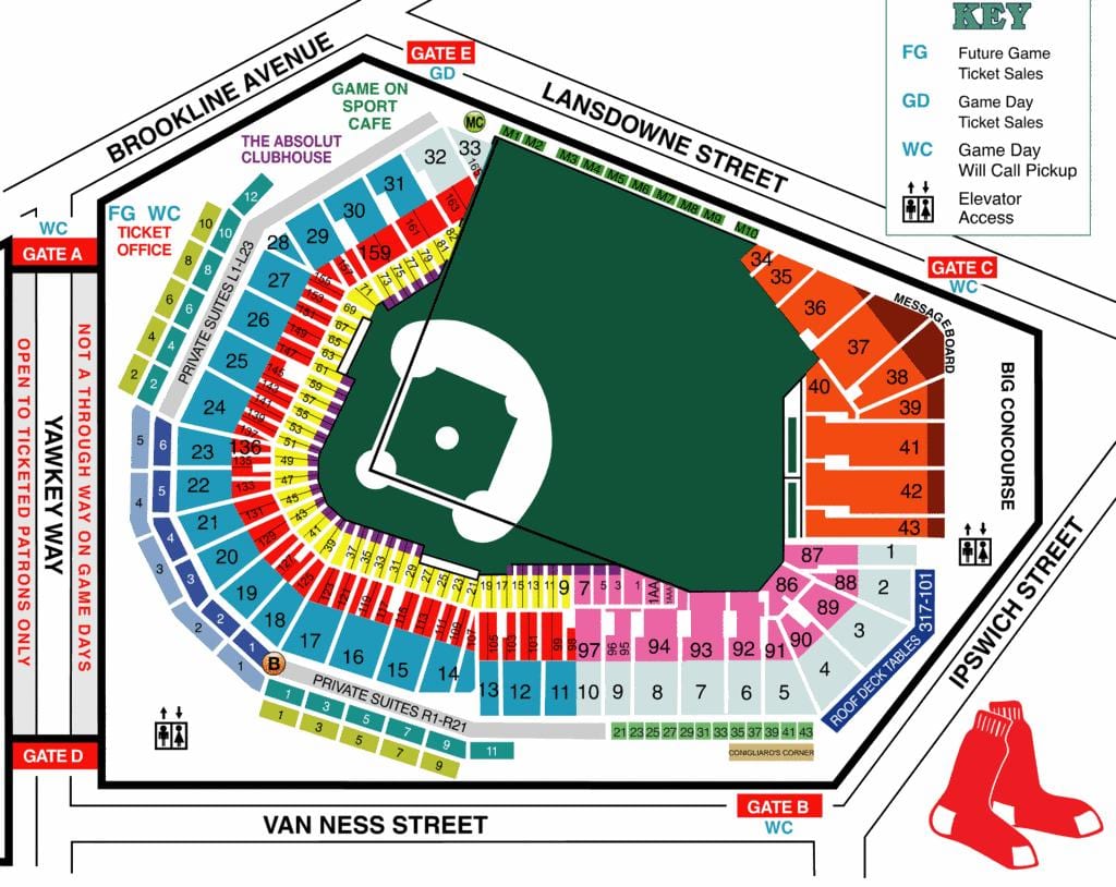 Fenway седиште карта