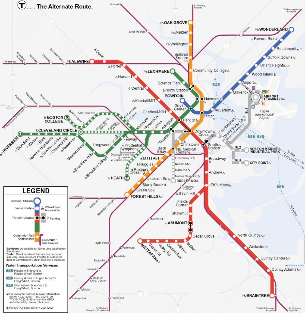 портокал линија Бостон мапа