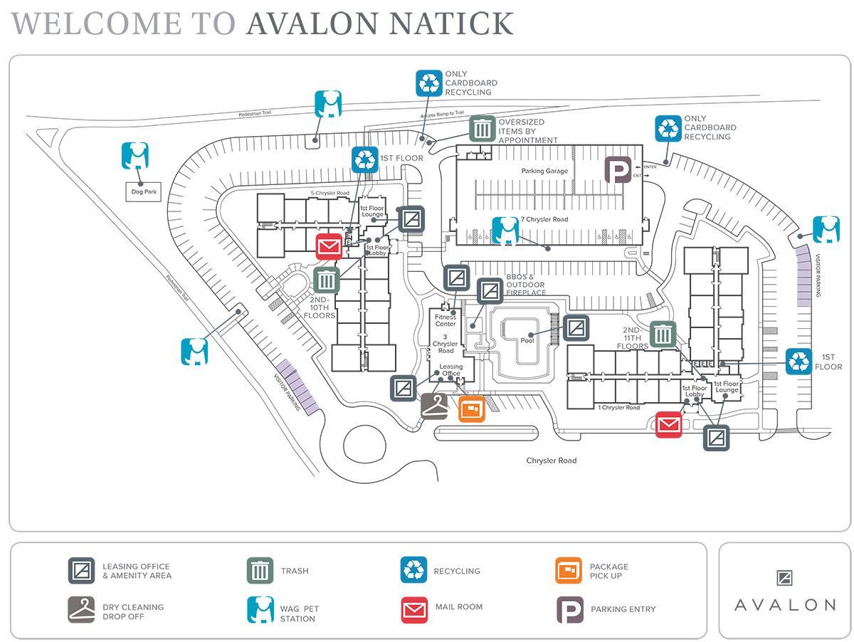 карта на Natick Центар