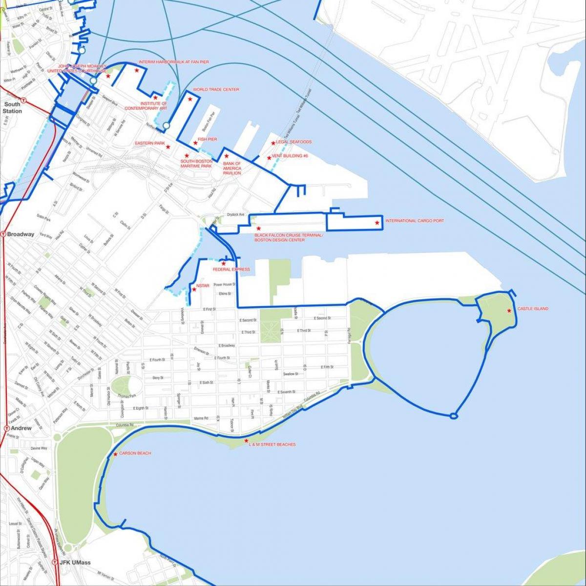 harborwalk Бостон мапа