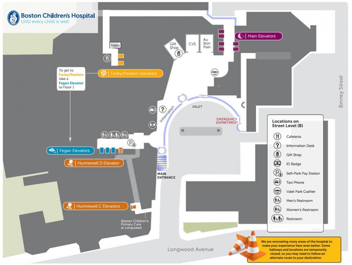 Детската Болница во Бостон мапа