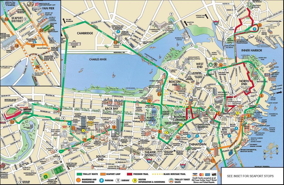 Бостон количка тури мапа