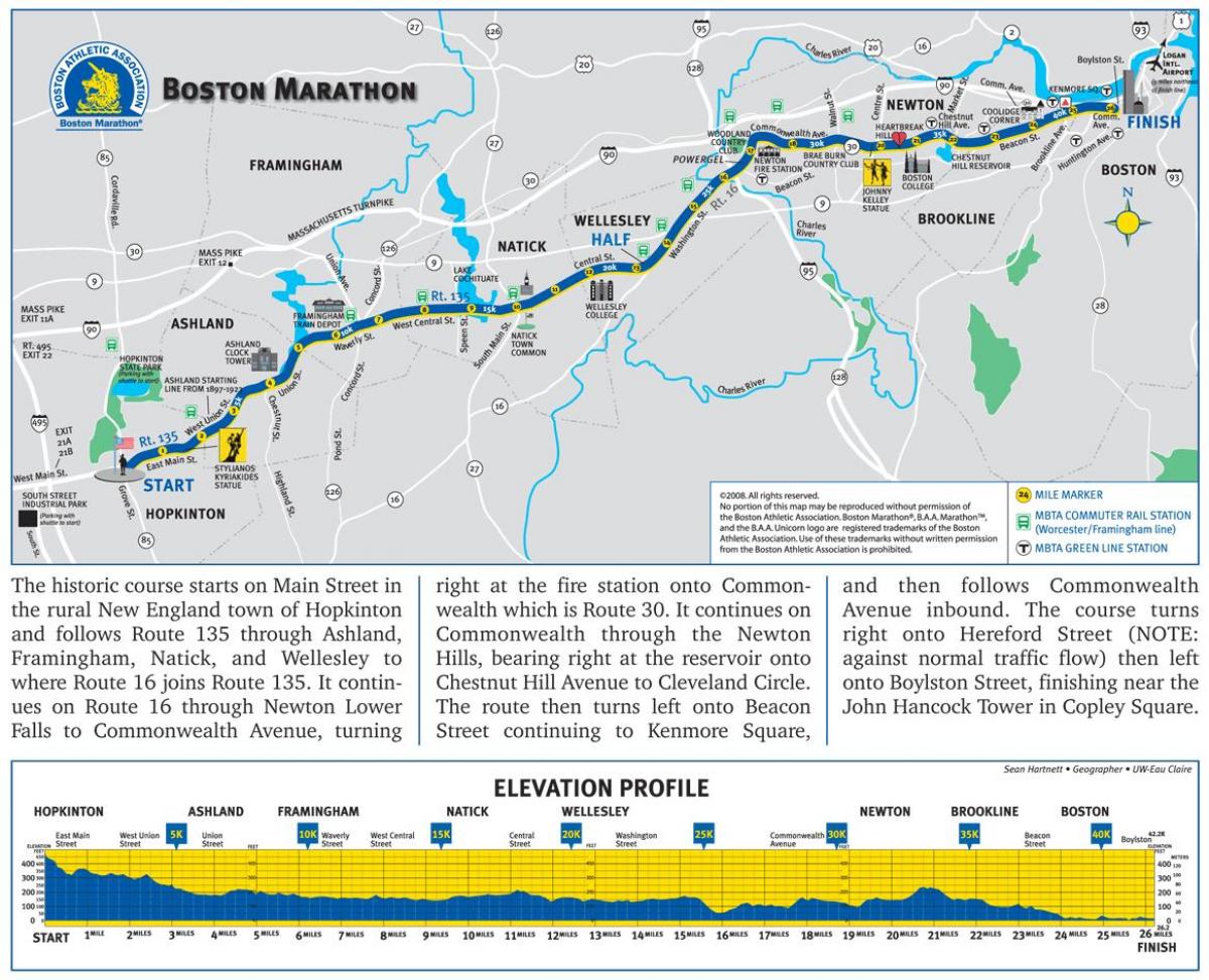 Бостон маратон кота мапа