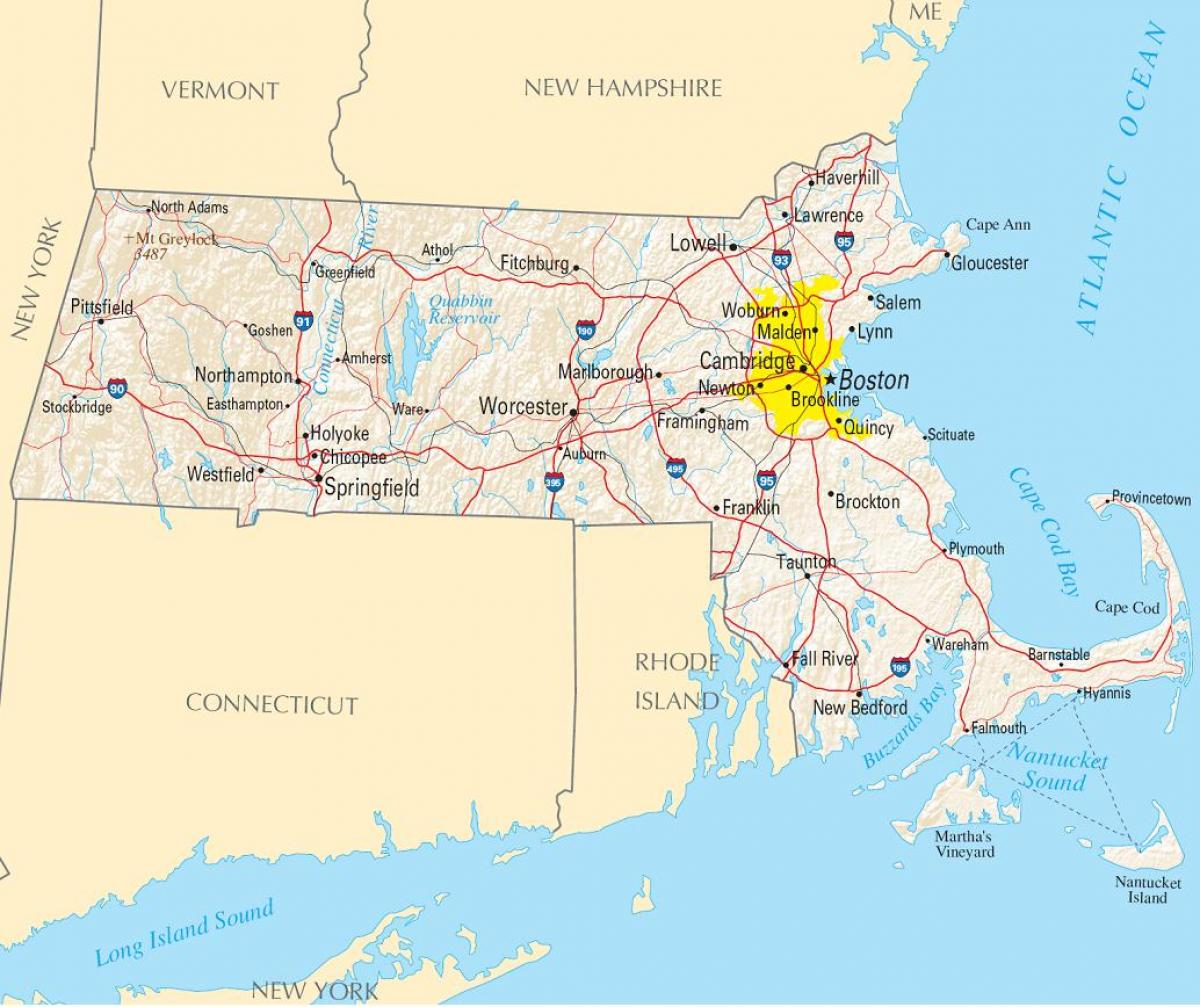 Бостон на мапа
