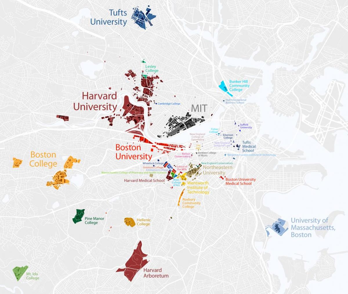 карта на Бостон универзитетот