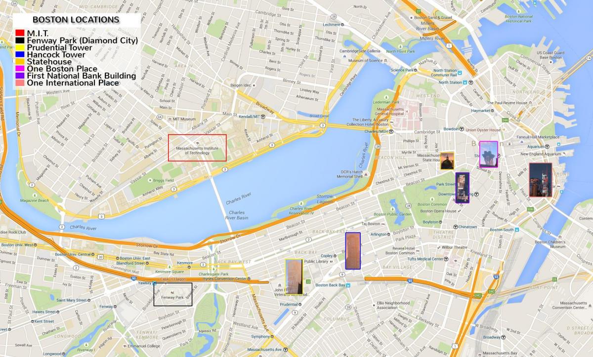 мапа на градот Бостон