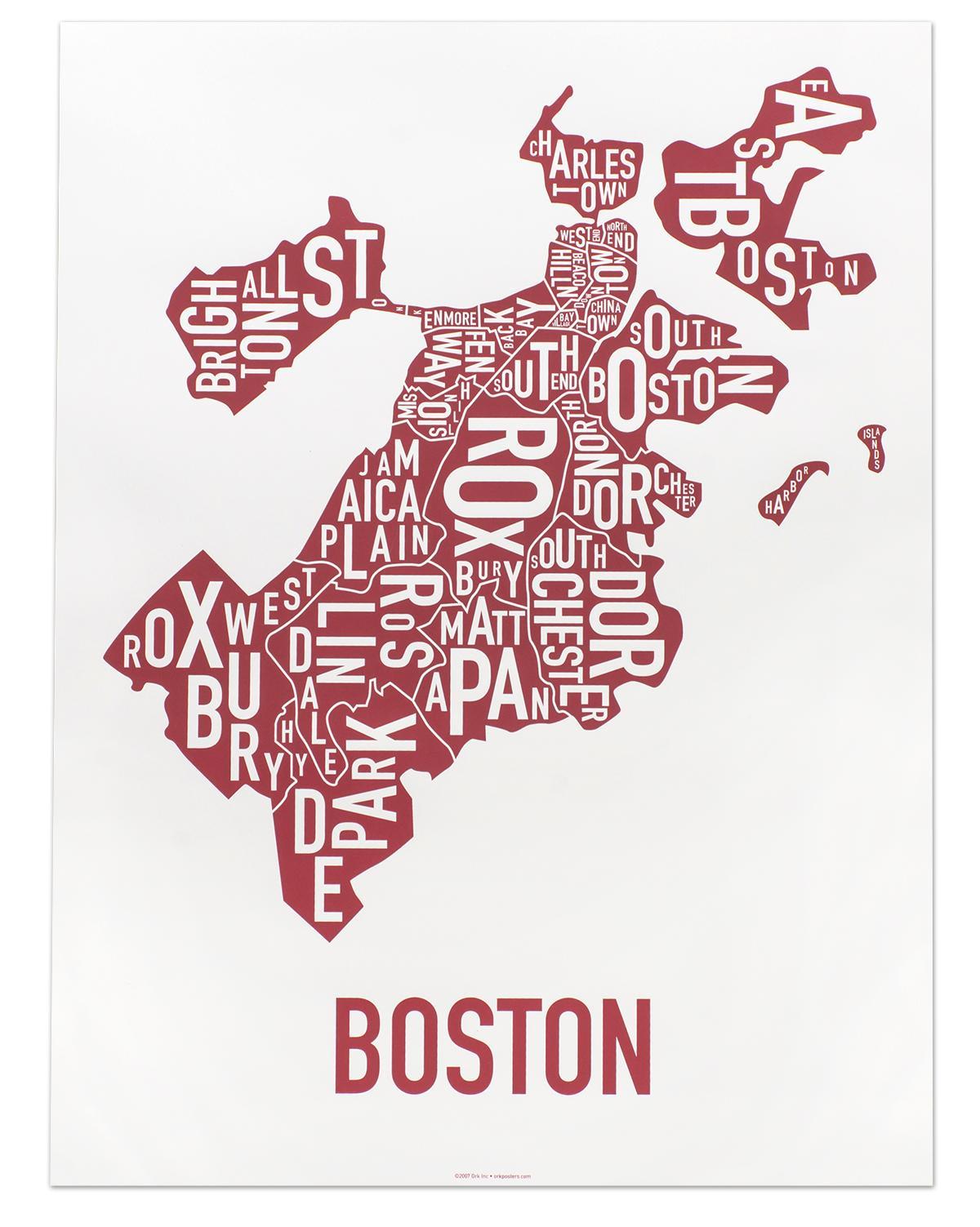 градот Бостон мапа