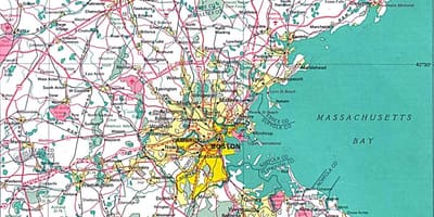 Карта на поголема Бостон област