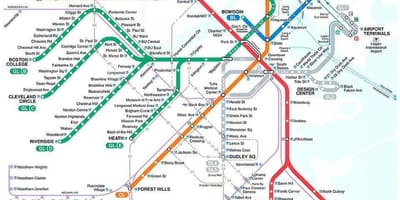 MBTA Бостон мапа