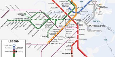 Портокал линија Бостон мапа