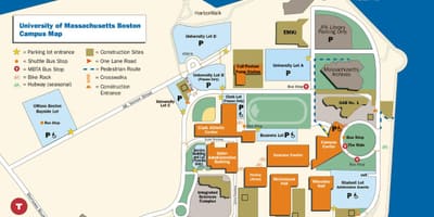 Umass Бостон кампусот на мапата