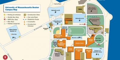Umass Бостон кампусот на мапата