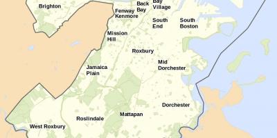 Карта на Бостон и околината