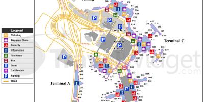 Карта на меѓународниот аеродром Логан